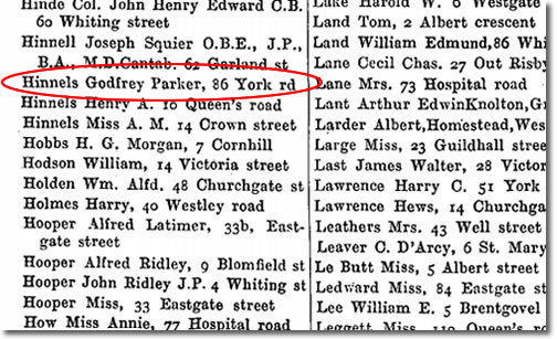Godfrey Parker Hinnels in Suffolk 1929 Kelly's
				Directory