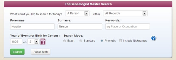 Finding Nelson's Will on TheGenealogist.co.uk