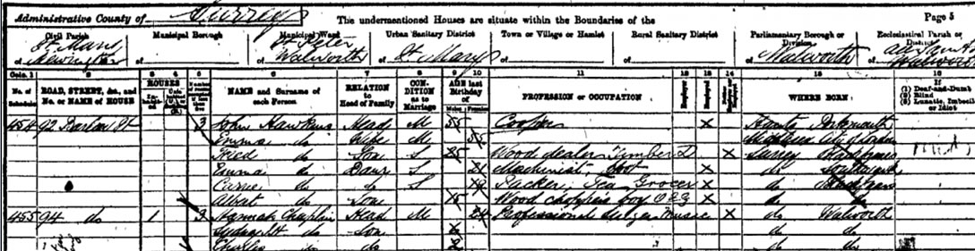 Charlie Chaplain in the 1891 Census at TheGenealogist.co.uk