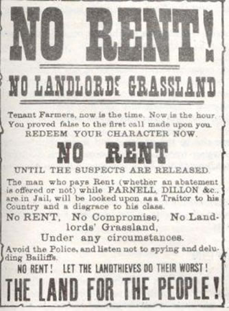 A typical poster used in the campaign in the 1880s