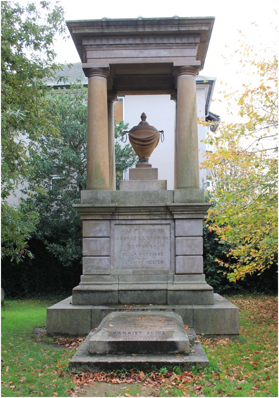 Le Cronier's grave in St Helier, Jersey.