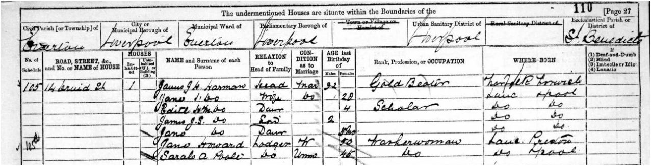James J. H. Harman in the 1881 Census at TheGenealogist