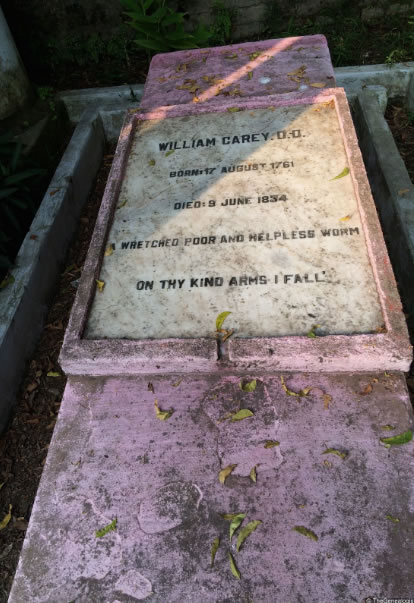 Rev William Carey's grave at Serampore from TheGenealogist's British in India collection