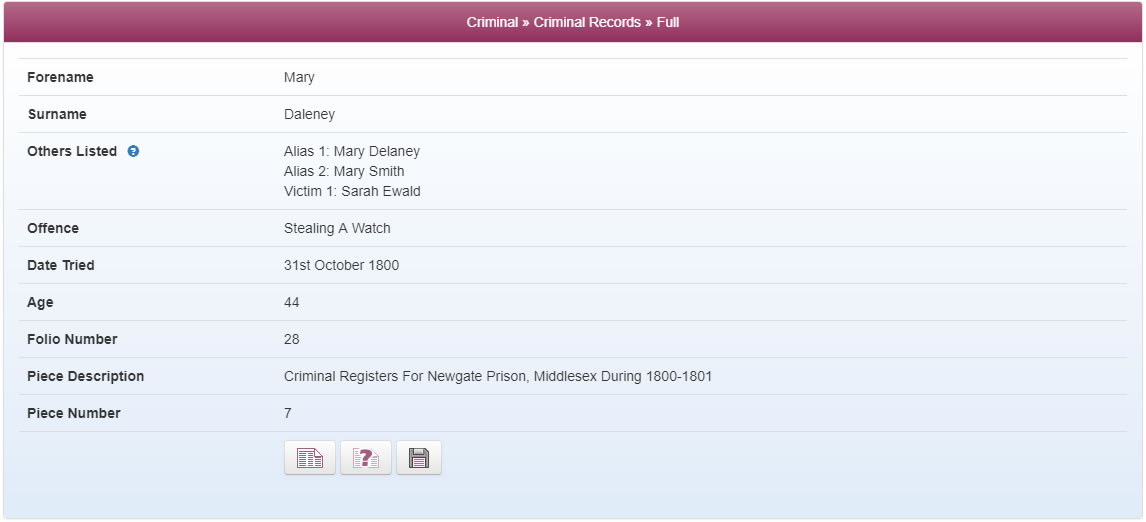 Criminal Registers for Newgate Prison 1800-1801 on TheGenealogist