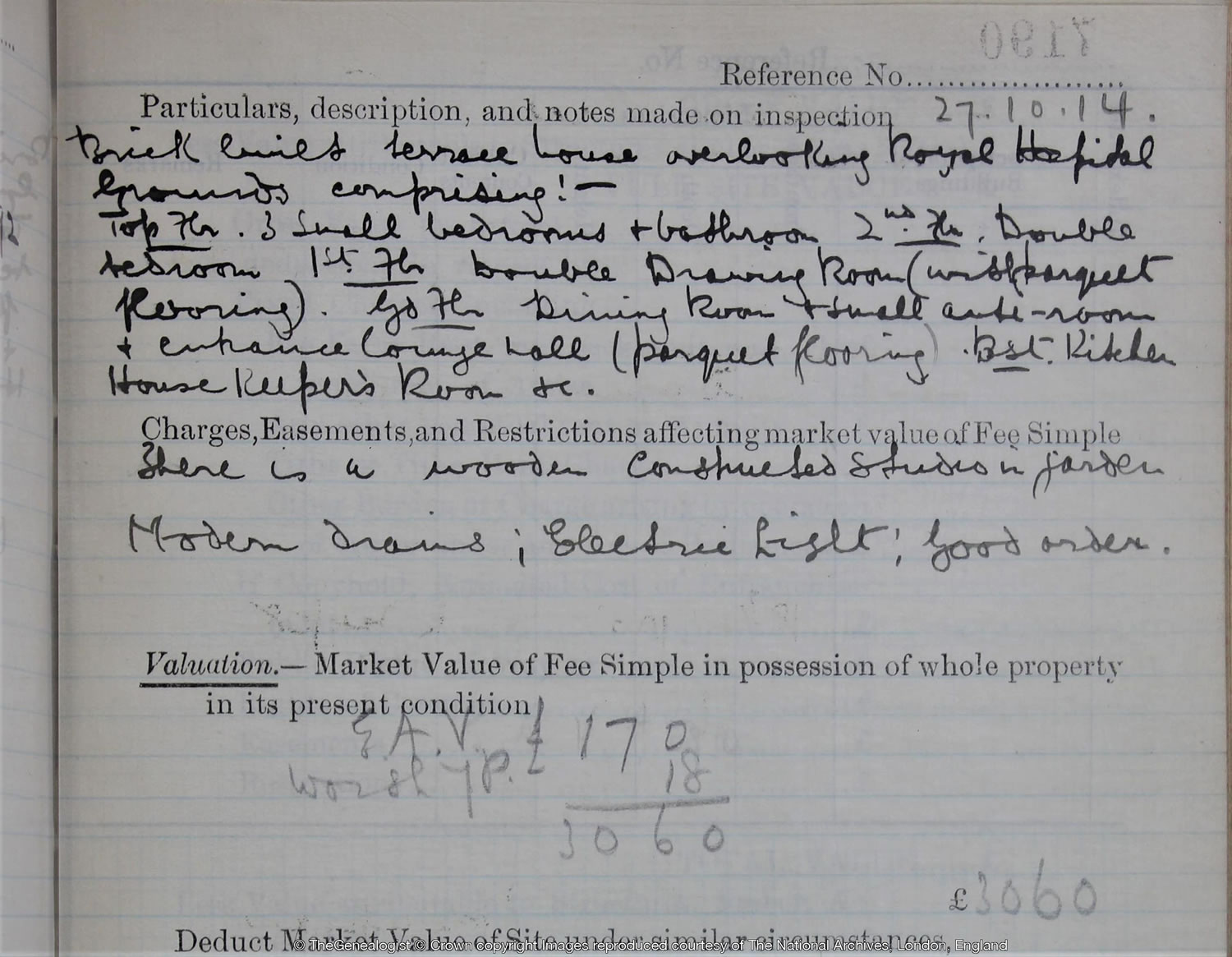IR 58 Field book for Bram Stoker's home at 4 Durham Place