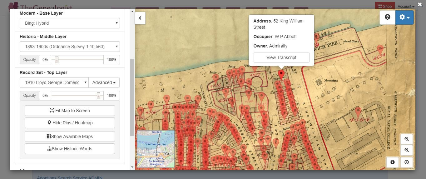 TheGenealogist's Map Explorer™ Lloyd George Domesday Survey map of Greenwich