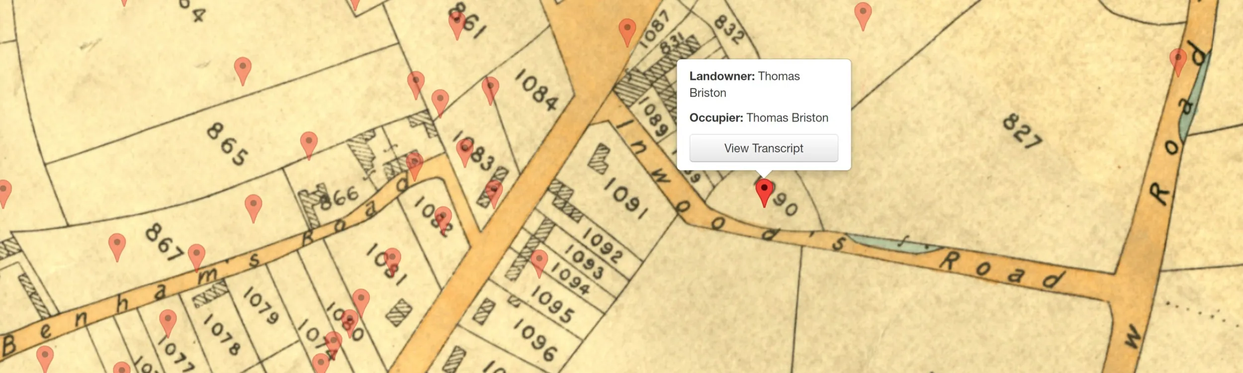Tithe Records on Map Explorer