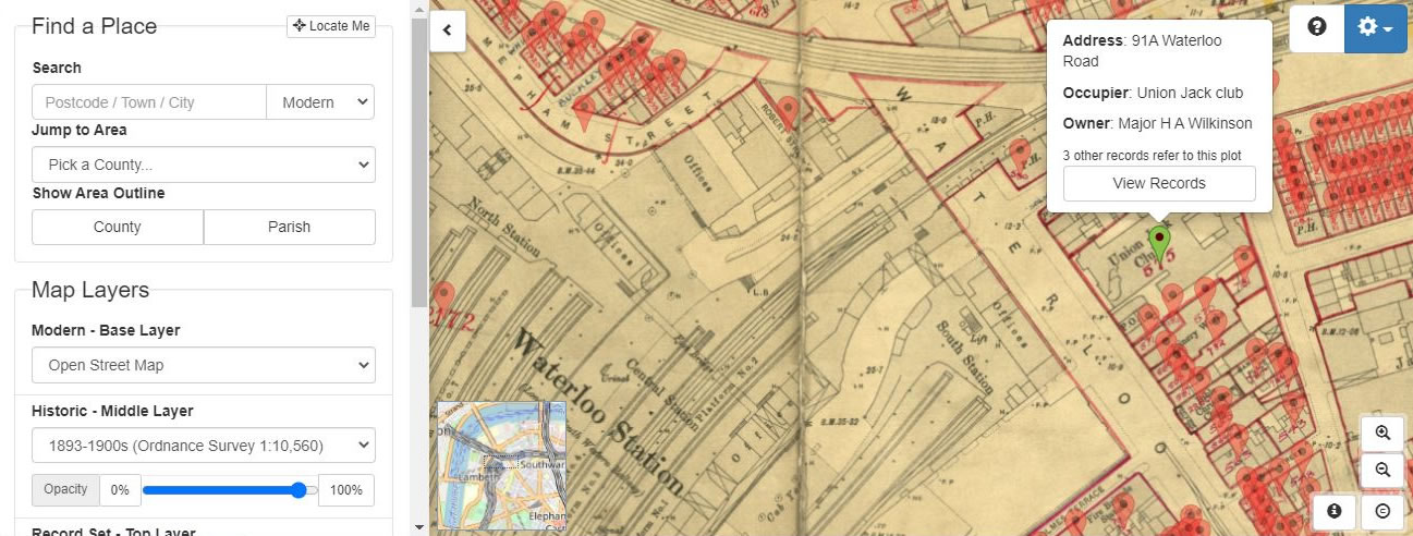 Lloyd George Domesday Survey records on TheGenealogist's Map Explorer™