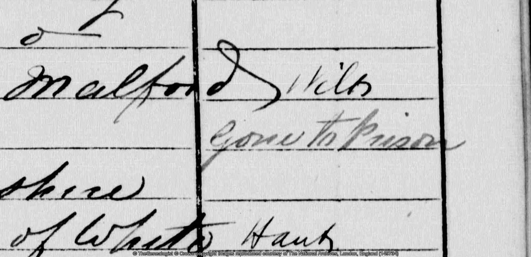 1871 Middlesex census of Laleham, this resident had: Gone to Prison.