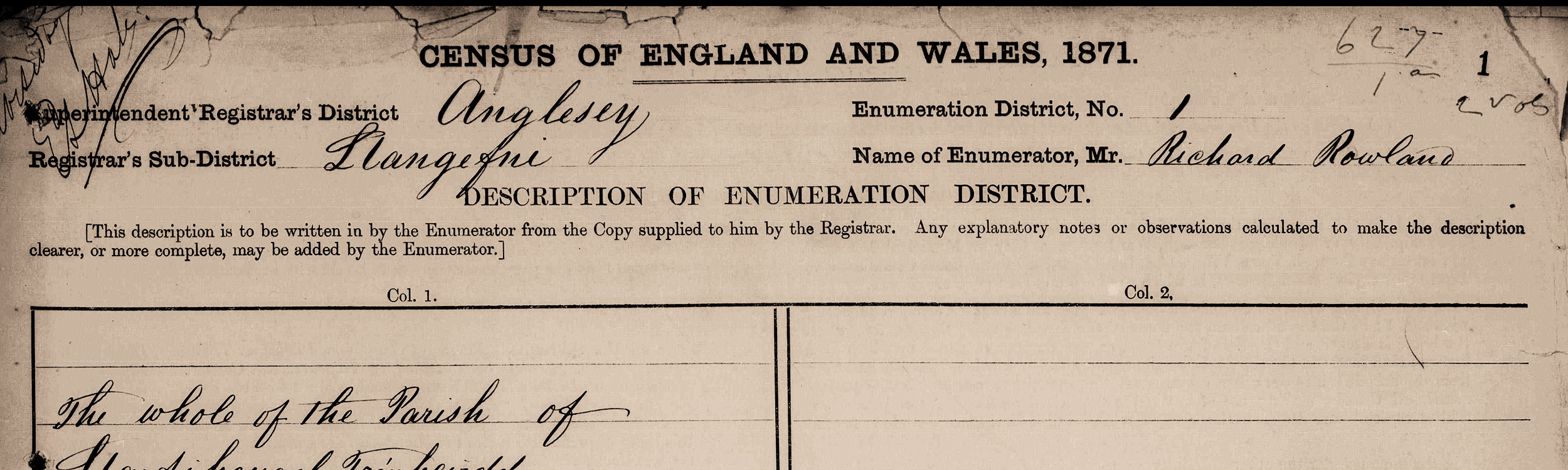 Census 1871 Anglesey