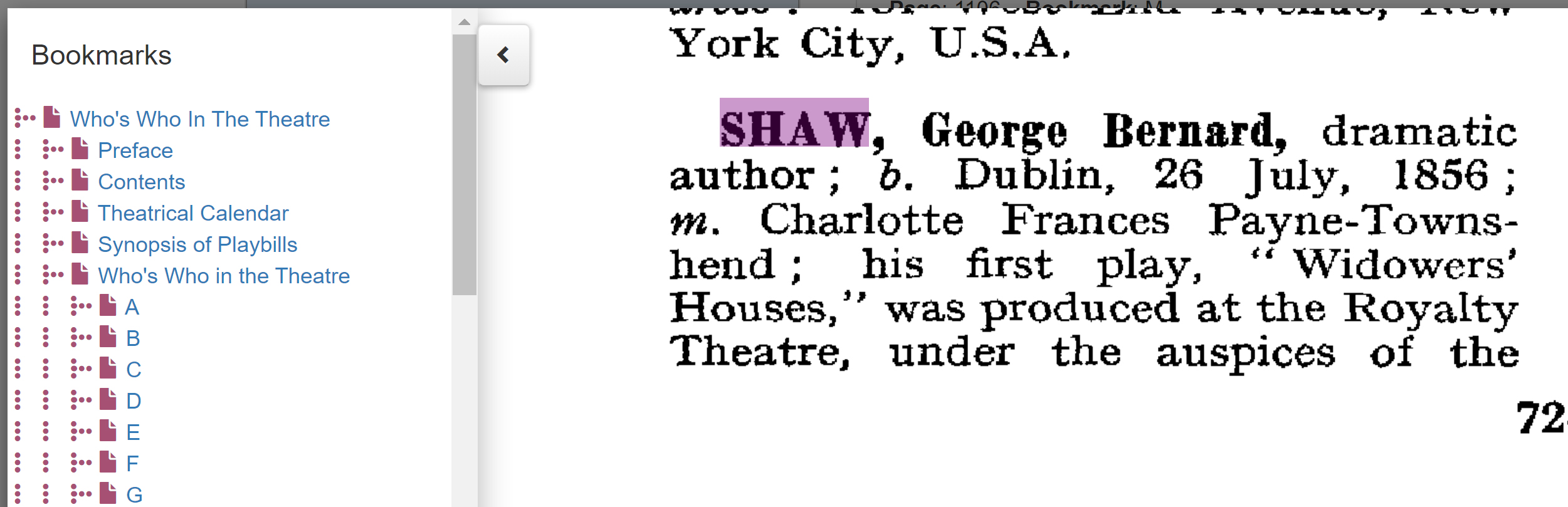 George Bernard Shaw in 'Who's Who in the Theatre 1922'