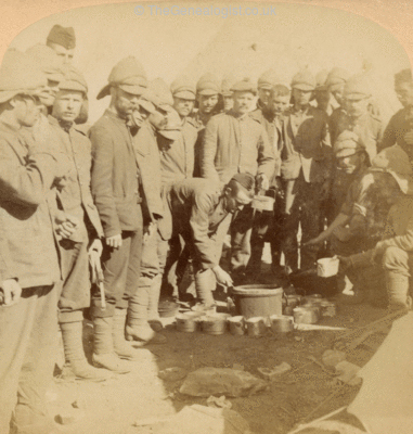 Serving tea during the Boer War (click image to see 3D effect!)