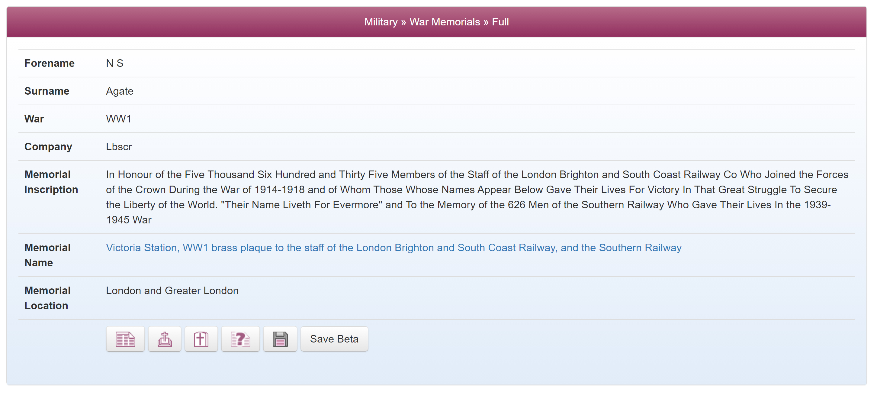 Norman Agate's War Memorial records on TheGenealogist.co.uk