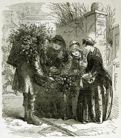 Gathering holly branches - from the Illustrated London News
