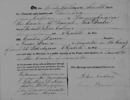 Richard Cadbury's marriage record on TheGenealogist.co.uk