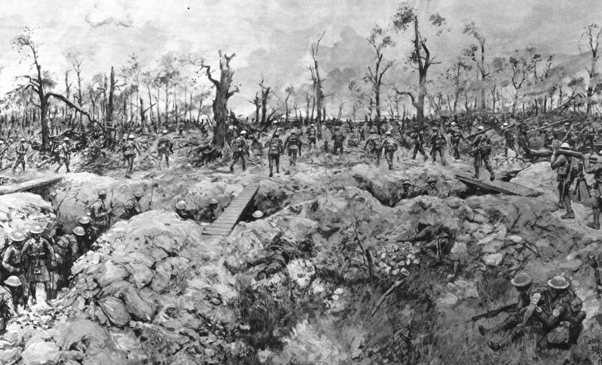 South African Regiment heading to a front line trench