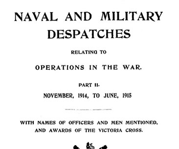 See the original Naval and Military Despatches publication