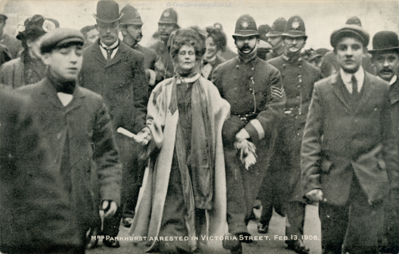Mrs Pankhurst Arrested in Victoria Street Feb 13 1908 from the Image Archive on TheGenealogist