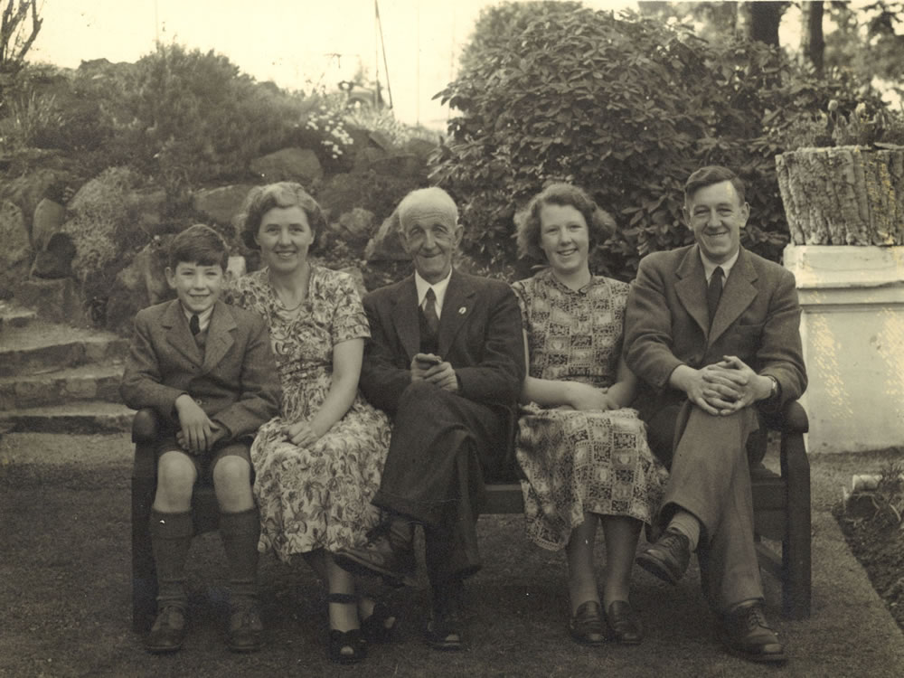 McKellen Family Photo (L-R) Sir Ian Mckellen, mother, grandfather, sister & father - c.1949