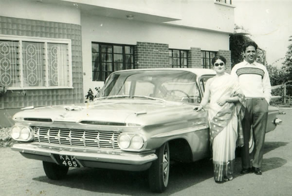 Family business car in Kisumu, Kenya with Adil Ray's Uncle Zafar and Aunty Jabeen - circa 1950s-1960s