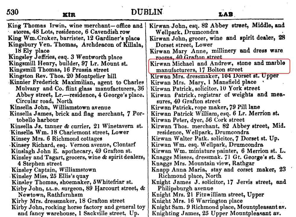Michael and Andrew Kirwan Dublin Almanac and General Register of Ireland 1846 on TheGenealogist