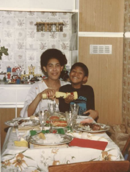Noel Clarke with his mother, Gemma Clarke - circa 1980s