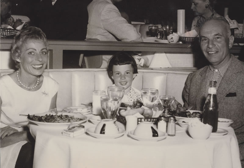 Ruby Wax (middle) with her parents, Bertha and Edward Wachs - circa 1960s