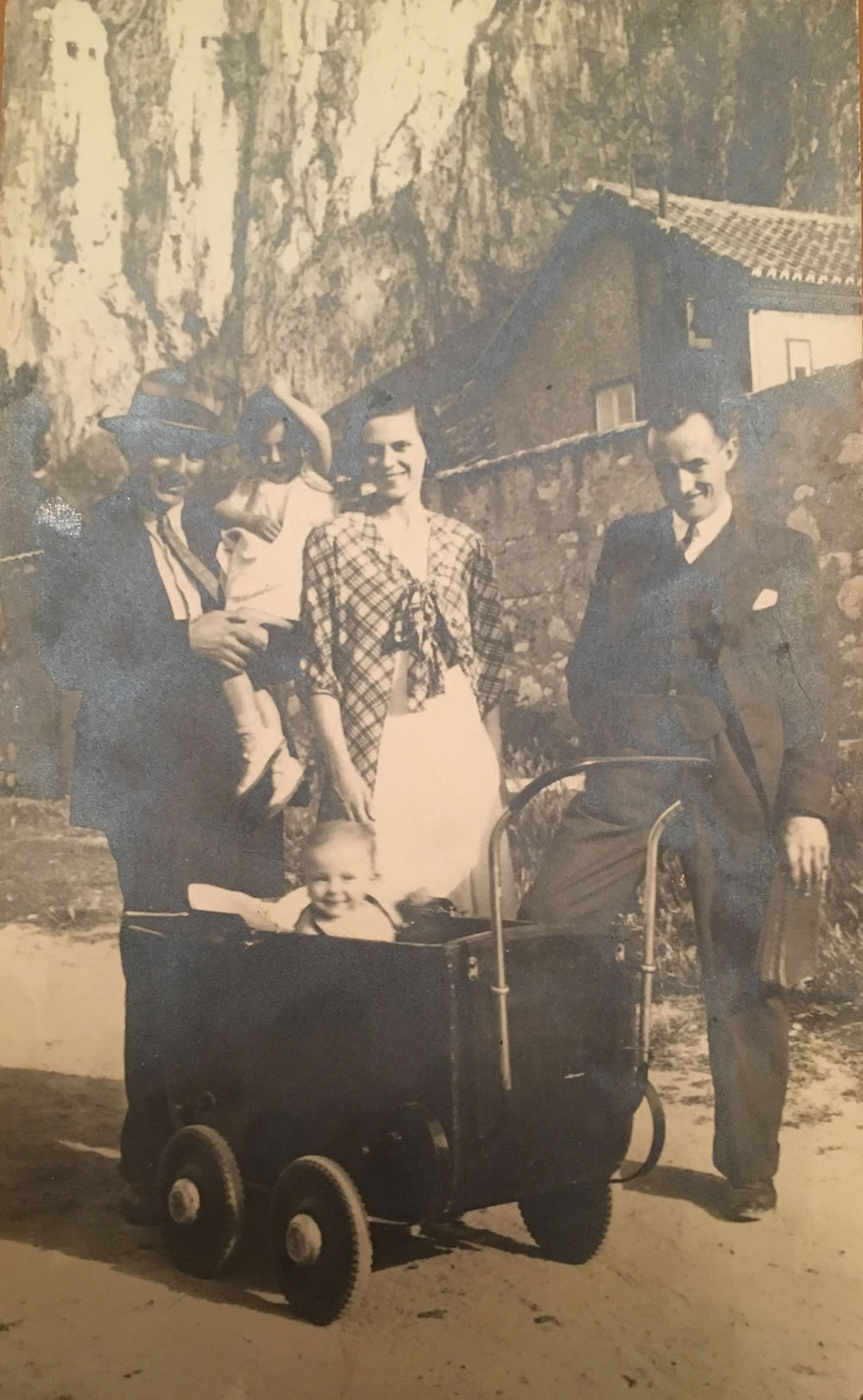 Charles Stuart Wiltshire (Maternal Great Grandfather), who is holding Mary Elizabeth Wiltshire (Maternal Grandmother) and Leonor Orfila (Maternal Great Grandmother)