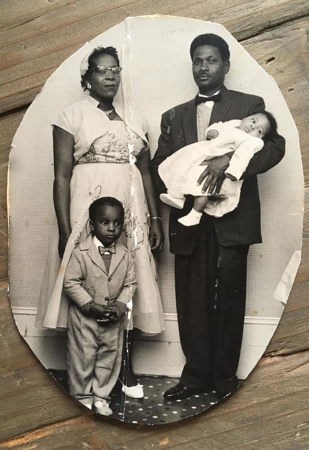 Clockwise from left) Ruby Humes (grandmother), Robert Humes (grandfather), Peter Humes (uncle) and Colin Humes (father) - c. 1962