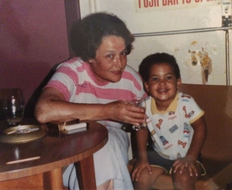 (L-R) Patricia Buckingham (grandmother) with Marvin - c. 1988