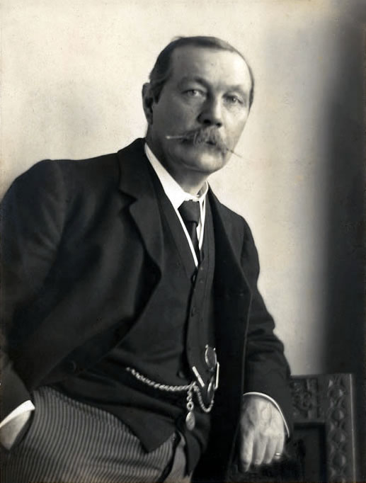 Sir Arthur Conan Doyle by Walter Benington [Public domain], via Wikimedia Commons