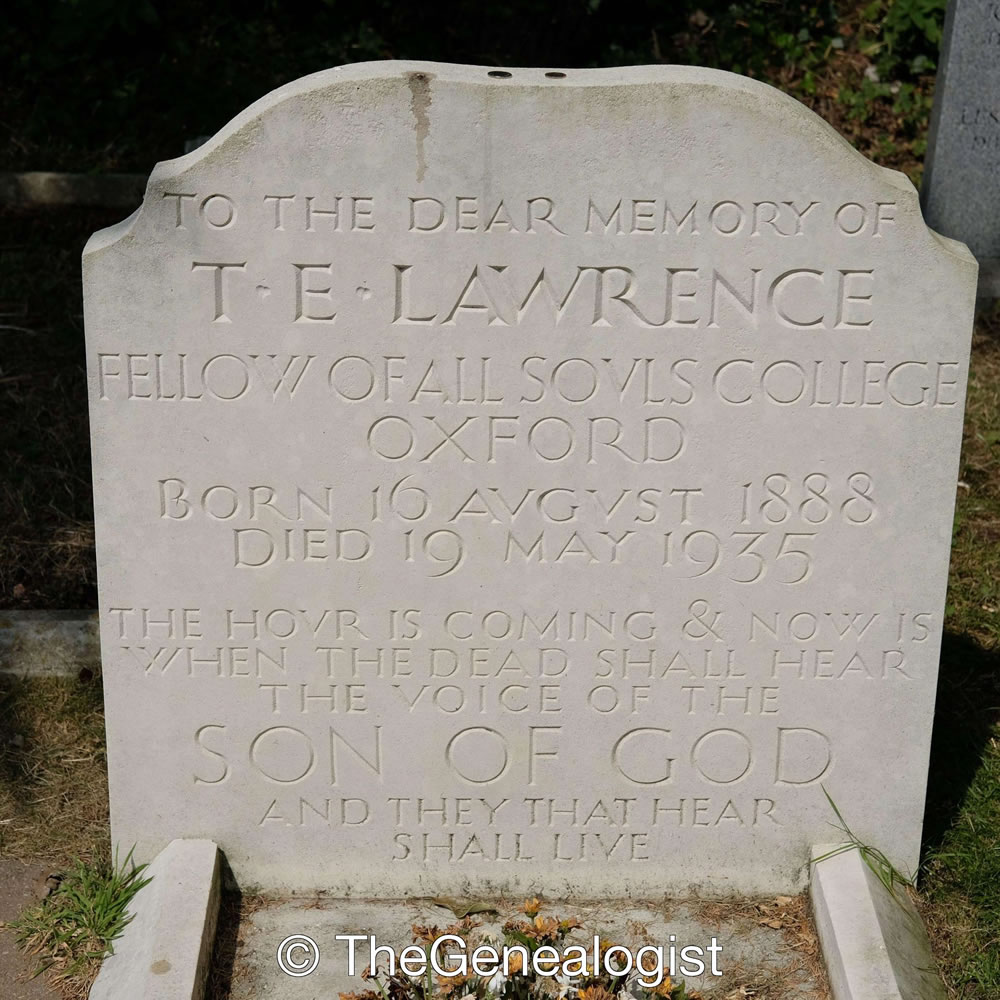 Lawrence of Arabia's grave in St Nicholas Graveyard, Moreton