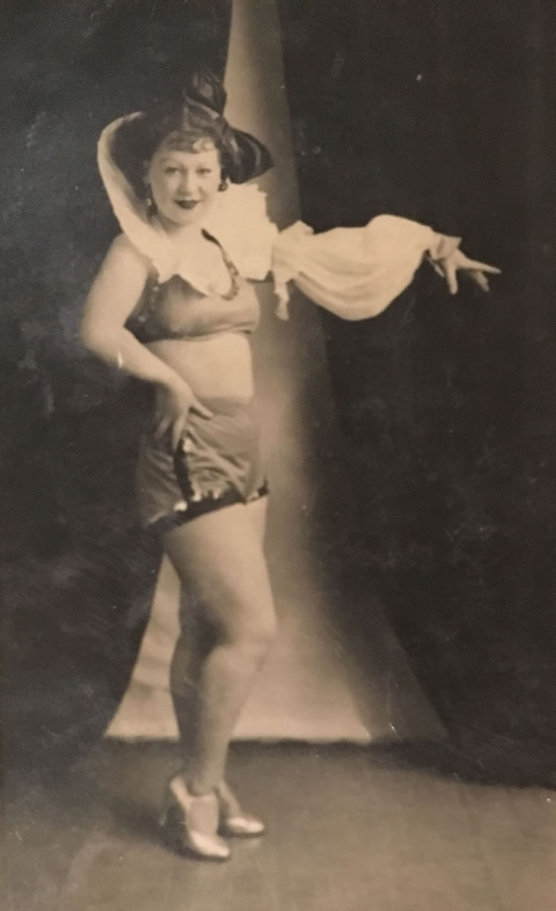 Postcard of Hope Shaw performing - Taken in a studio in Southampton, 1935.  Image Credit: BBC/Wall to Wall Media Ltd/Gina Maszlin