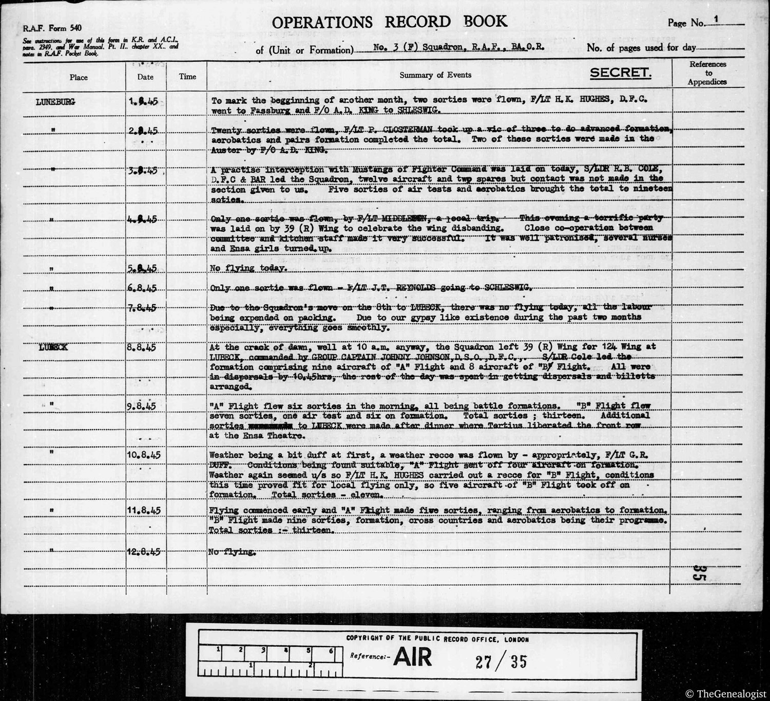 Operations Record Book for No 3 Squadron