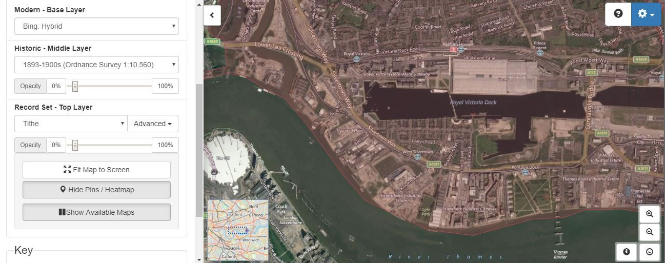 Bing Hybrid map on the Map Explorer™