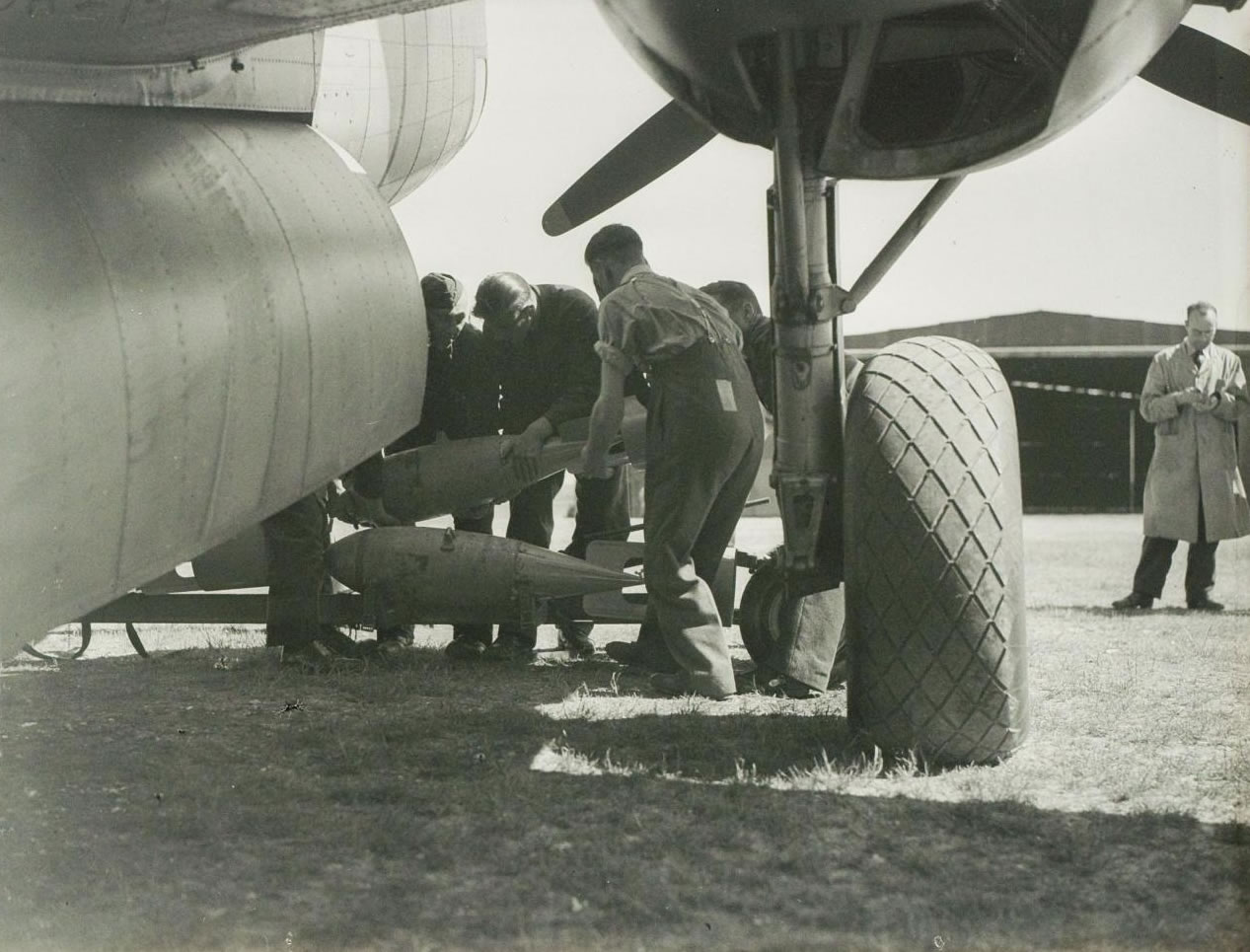 Loading bombs during World War II
