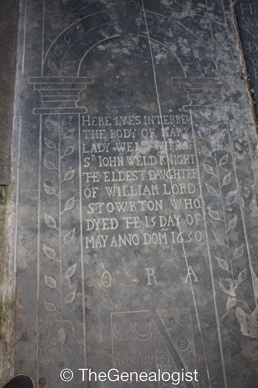 One of the various memorials to the Stourton/Stowrton family in the church