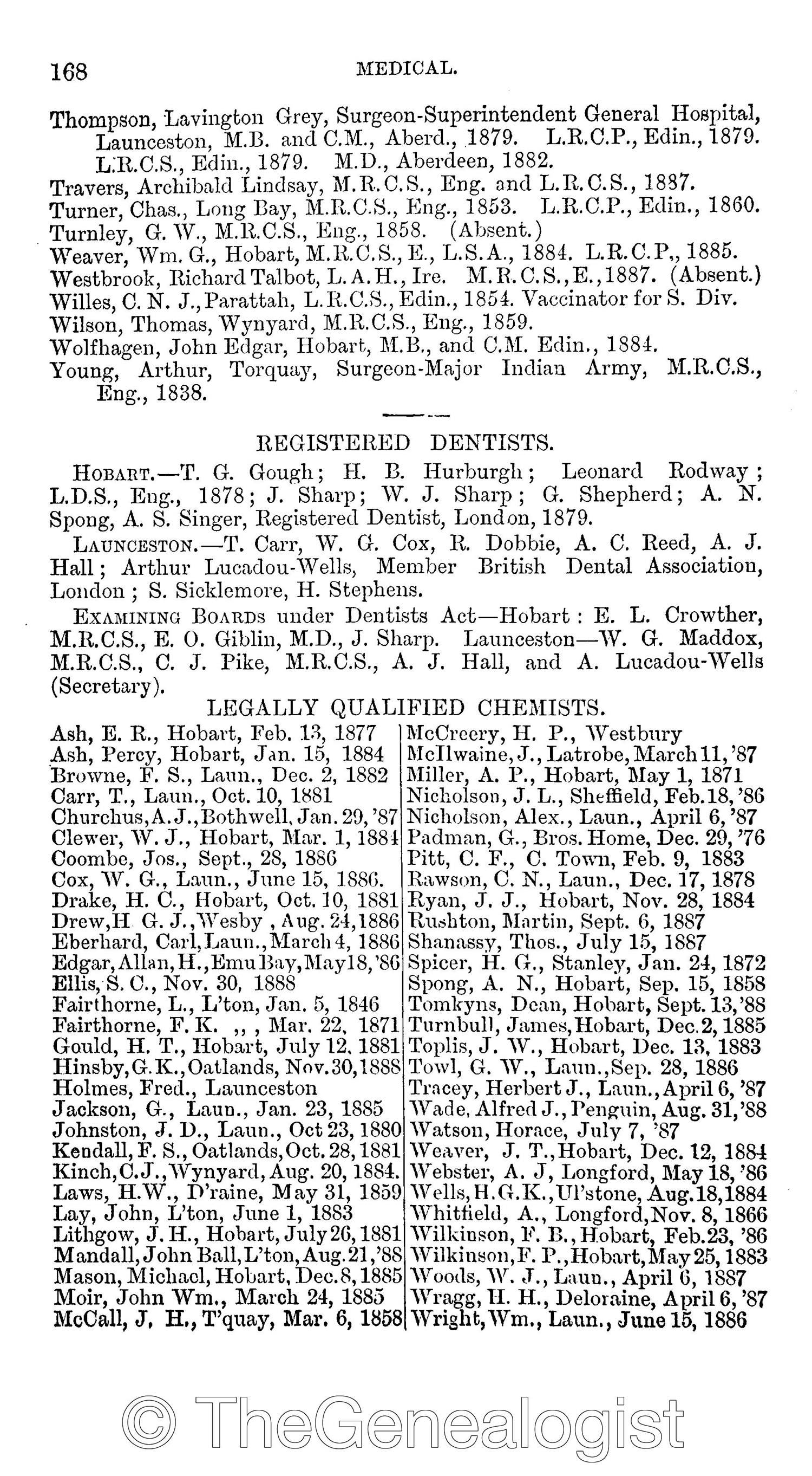 Walch's Tasmanian Almanac 1889