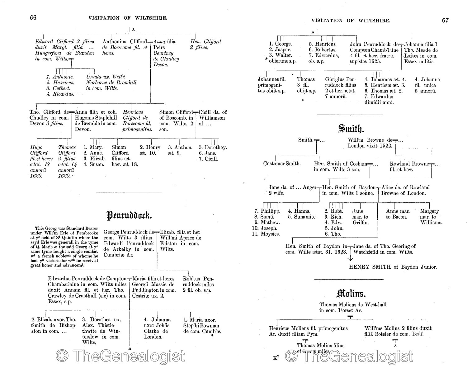 TheGenealogist's Peerage, Gentry & Royalty records – Penruddock in the Wiltshire Visitation 1623