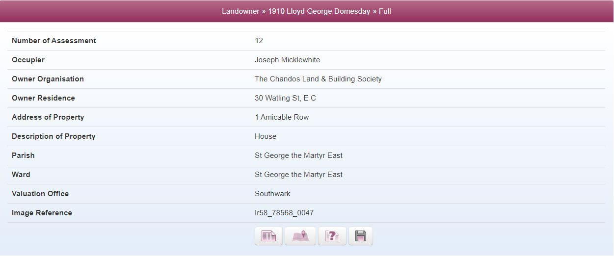 Search results from the Lloyd George Domesday Records