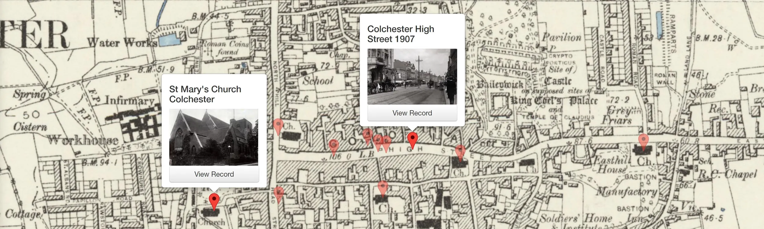 View your ancestor's home town as they would have seen it, using the Image Archive on Map Explorer™