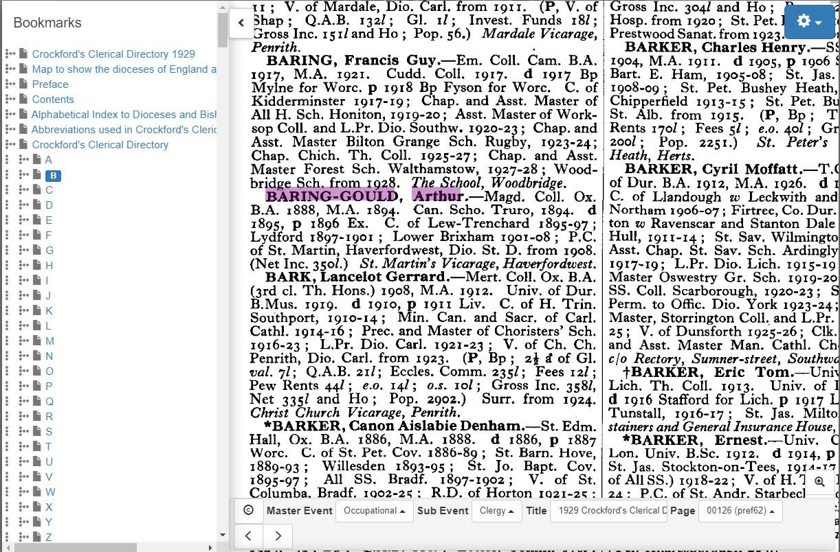 Crockford's Clerical Directory 1929 on TheGenealogist