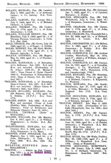 The Alumni Dublinenses 1593-1846 from TheGenealogist’s Educational Records
