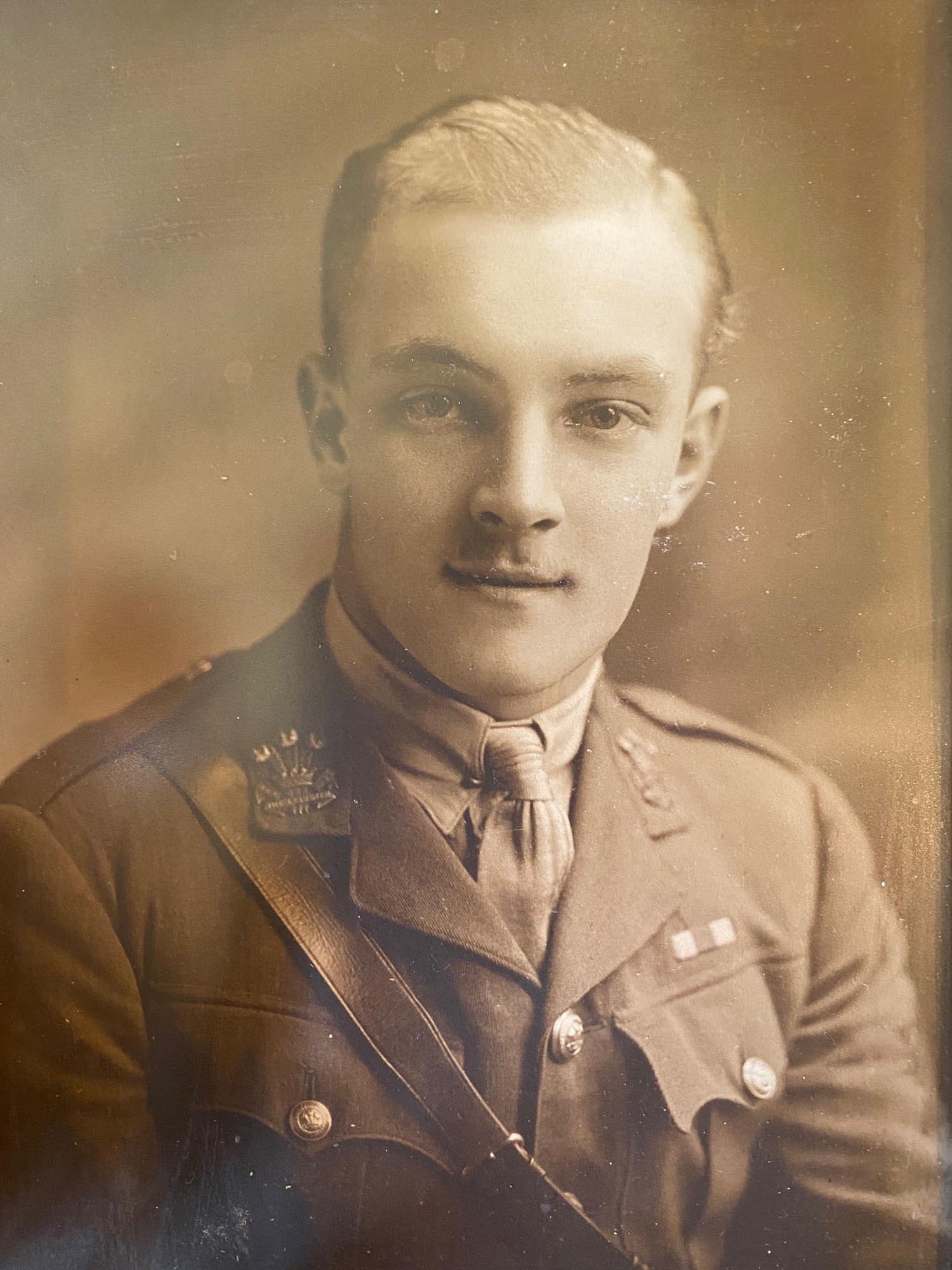 Portrait of Dame Judi Danch's father, Reginald either when he signed up in 1915, or after the war in 1919