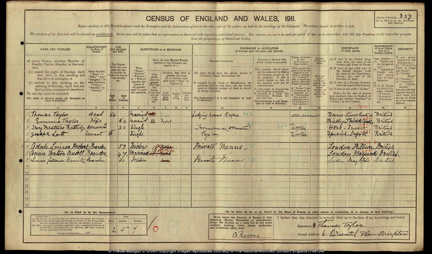 1911 census on TheGenealogist finds Joseph as a 15 year old Page Boy servant in a Brighton Lodging House