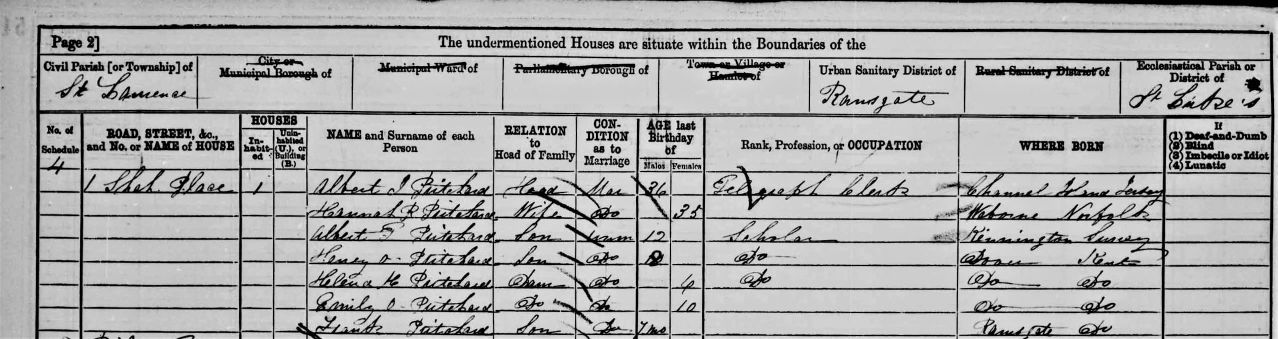 Joe's 3x great grandfather in the 1881 census collection of Ramsgate, Kent on TheGenealogist
