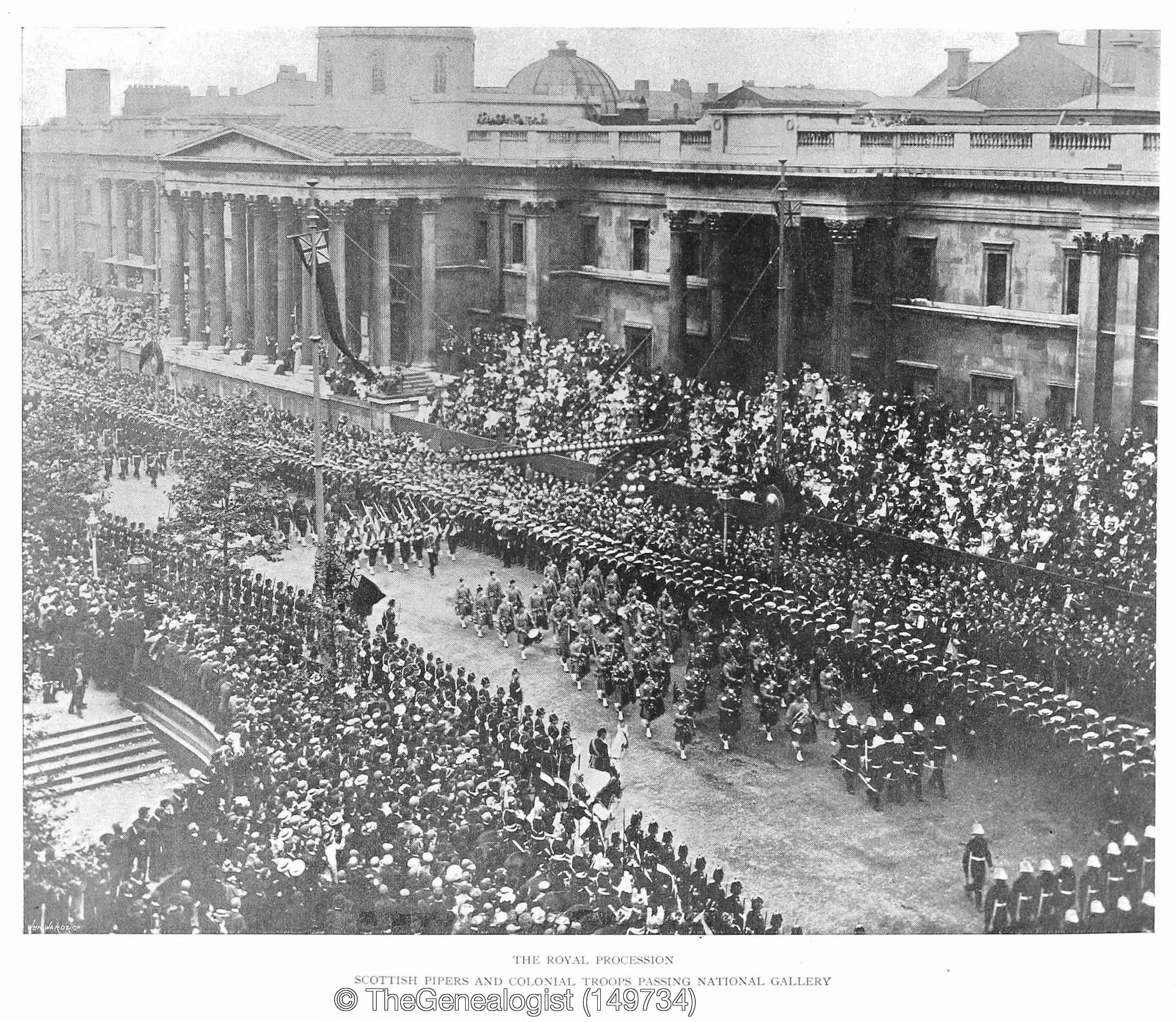 Troops passing National Gallery 1897 – Peerage, Gentry & Royalty Records on TheGenealogist