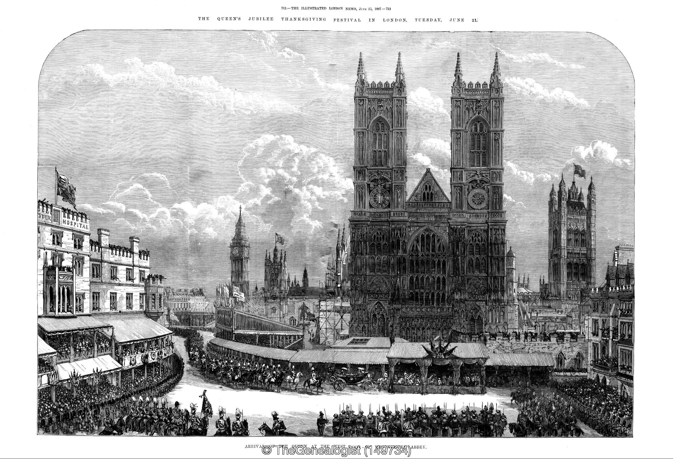 Westminster Abbey was the setting for Queen Victoria's Golden Jubilee Thanksgiving Service in 1887