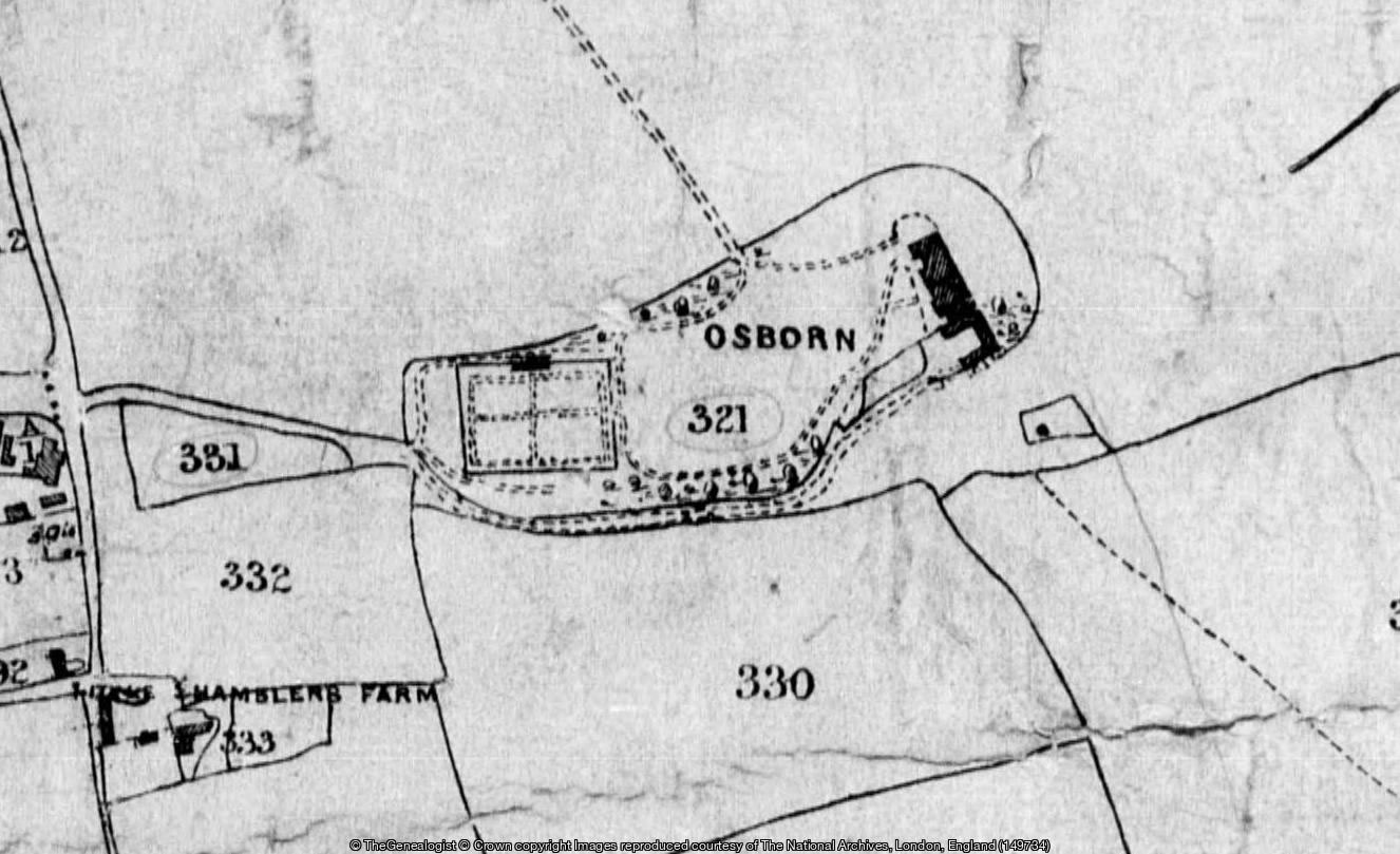 Osborne House footprint on the Tithe Map at the time it was being built