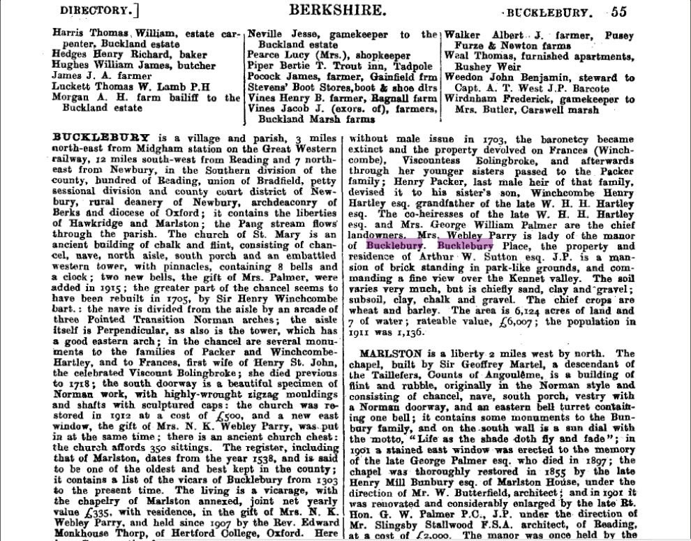 Kelly's Directory of Berkshire, Buckinghamshire and Oxfordshire 1915